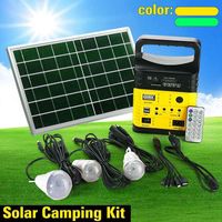 Wholesale Solar Lamps Portable Generator Outdoor Camping Power Mini DC10W Panel Charging LED Lighting System Kit Remote Control Radio FM