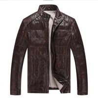 Wholesale MSAISS Winter New Men s Sheep Warm Male White Duck Down Inside Filled Leather Jacket
