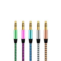 Wholesale Audio Cables Connectors m Multi color mm Cable Nylon Aux Plug Jack Kabel Line Cord For Portable CD MP3 Players