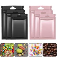 Wholesale Gift Wrap Resealable Set Matte Pink Black Aluminum Foil Plastic Packaging Bags Stand Up Small Sachets Pouches