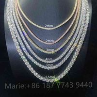 Wholesale s925 with moissanite diamond bracelet icedout plated gold necklace tennis chain