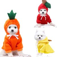 Wholesale Cat Costumes Medium sized Dog Fruit Clothes Puppies Big Cats Fall Winter Sweater Fleece Clothing Supplies Pet Teddy Fight Banana