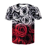Wholesale Men s T Shirts Funny Men Rose Flower Tshirt Hip Hop Tee Red d Print T shirt Cool Mens Clothes Summer Casual Big Size Tops
