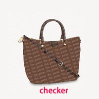 Wholesale Checker Print tote Made in Coated Canvas Pleated Totes Siena Bag Quality Women s handbag Purses