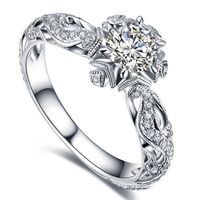Wholesale Bridal Ring with Round Brilliant Cubic Zircon Prong Setting Anniversary Engagement Wedding Rings for Women