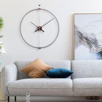 Wholesale Wall Clocks Metal d Clcoks Home Decor Walnut Large Spain Luxury Clock Living Room Silent Watch Modern Horloge Murale Gift D045