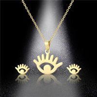 Wholesale Small Stainless Steel Human Body Parts Lucy Eyes Angel Pendant Chain Necklace Set Women Mother Wedding Gift Jewelry Necklaces
