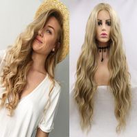 Wholesale Deep Curly Blonde Synthetic Lace Front Wig Cici Hair Heat Resistant Replacement For Women Daily Wear Cosplay Make Up Party Wigs