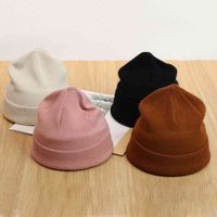 Wholesale hat Core spun yarn cap autumn winter warm protection knitted color Pullover wool
