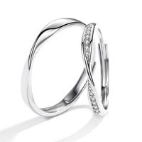 Wholesale Fashion Simple Opening Sun Moon Rings Minimalist Silver Color Adjustable Ring For Men Women Couple Engagement Jewelry