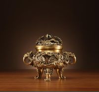 Wholesale Brass Buddha Incense Burner Holder Dragon Home Smoke Inscent Box Room Aroma Wierrookbrander Decorations For EF50XL Fragrance Lamps
