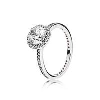 Wholesale Real Sterling Sier CZ Diamond RING with Original box set Fit style Wedding Ring Engagement Jewelry for Women Girls
