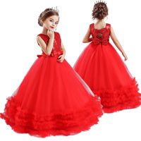 Wholesale Year Red Costume Girls Dress Christmas Princess Wedding Party es Sequin Vestido Children For Teenage