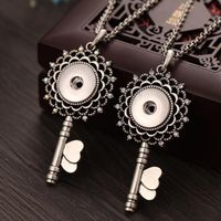 Wholesale Pendant Necklaces Key Snap Button Necklace Jewelry Metal mm With Chains For Women Girls Accessories Gift cm Chain