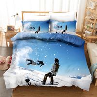 Wholesale Bedding Sets Cool Extreme Sport Skiing Set Single Twin Full Queen King Size Bed Children Kids Bedroom Duvetcover Ski