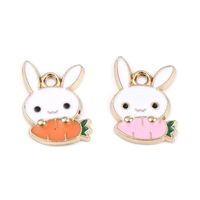Wholesale doreen box fashion rabbit orange pink enamel carrot metal charms cute for women girls diy making earrings jewelry gifts