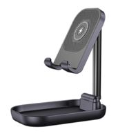 Wholesale Adjustable Desktop Phone Stand Wireless Charging Portable Charger Foldable Metal Tablet Computer Cell Mounts Holders