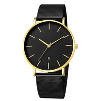 Wholesale Wristwatches Men Practical Easy Clean Students Quartz Durable Fashion With Digital Calendar Wrist Watch Pin Buckled Mesh Belt Round Casual