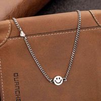 Wholesale Smiling Face Expression Love Necklace Female Sterling Thai Silver Tank Ins Personality Japan and South Korea Clavicle Chain