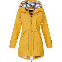 Wholesale Womens Waterproof Rain Jacket Long Sleeve Raincoat Windbreaker for Sport Camping Hiking Hooded Coat with Pockets S XL Y0827
