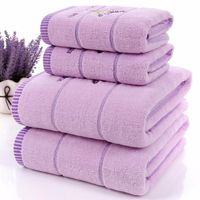 Wholesale Towel set Lavender Cotton Terry Cloth Purple White Set Toalhas De Banho pc Bath Brand Hand Face Drop Ship