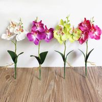 Wholesale Decorative Flowers Wreaths Mini Phalaenopsis Simulation Artificial Flower Plastic Orchid Silk For Year Home Wedding Decoration Branch