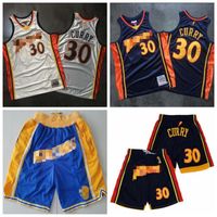 Wholesale Golden State s Warriors s Throwback Stephen Curry Basketball Jerseys Mitchell Ness Dense Retro Silk Sets shorts