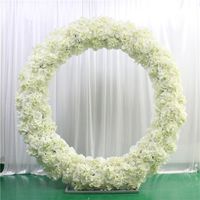 Wholesale Artificial flower row arrangement supplies decor for wedding iron arch backdrop party silk rose hydrangea peonies flowers stand