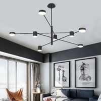 Wholesale Pendant Lamps Nordic Modern Acrylic Lampshade LED Chandelier Golden Black Ceiling Lamp Suitable For Living Room And Dining Decoration