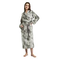 Wholesale Towel Merrylife Women Plus Size Snow Leopard Coral Fleece Warm Bathrobe Nightwear Kimono Dressing Gown Sleepwear Bath Robe For Ladies