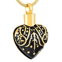 Wholesale Chinese Traditional Pattern Heart Pendant Necklace Ash Keepsake Memorial Locket Pet Urn Jewelry Factory Price Women Gift Necklaces