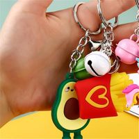 Wholesale Car keychain Key French Fries Car Bag Key Ring Gift Cute keychains Children Love Food Key Chain RRE12095