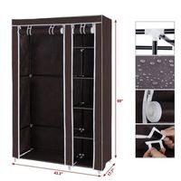 Wholesale Portable Clothes Closet Wardrobe with Non woven Fabric and Hanging Rod Quick and Easy to Assemble Dark Size quot V2