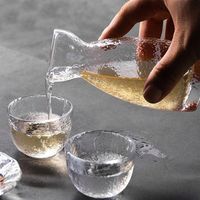 Wholesale Set Japanese Style Creative Sake Cups Pot Kit Wine Glass Transparent Glasses