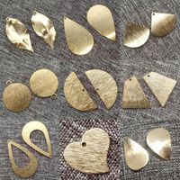 Wholesale Charms pack Waterdrop Leaf Curved Shell Sector Fan Heart Rectangle Pendant Raw Brass Jewelry Diy Bohemia Earring Making