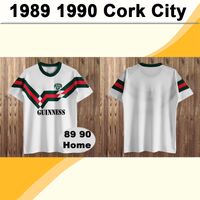 Wholesale 1989 Cork City Retro Soccer Jersey Home White Football Shirt Short Sleeve Uniforms