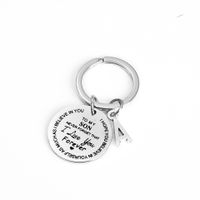Wholesale Euro Trendy Stainless Steel Jewelry Key ring Good Quality TO MY SON DAUGHTER Creative Key chain Charm Birthday Gifts Letter A Z