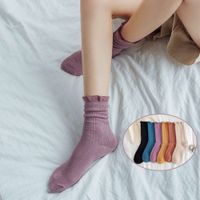 Wholesale Socks children pure cotton Korean version of Zhongtong college style women s socks Lace French street fashion