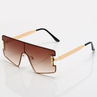 Wholesale Arrival Luxury Shield Sunglasses Men Women Goggle PC Gradients Lens Golden Frame Brand Designer High End Sun Glasses