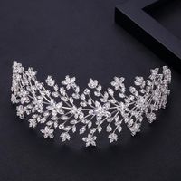 Wholesale Hair Clips Barrettes Jankelly Fashion Ladies Wedding Headpieces With Cube Zircon Bridal Accessories Headdress Tiaras