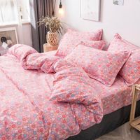 Wholesale Bedding Sets Fashion Pink Floral Pattern Set Double Single Queen King Duvet Cover Marble Quilt With Pillowcases