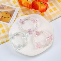 Wholesale Beaded Strands Women Cute Candy Color Bear Crystal Beaded Head Rope Sen System Super Fairy Tie Hair Ring Bracelet Dual Use