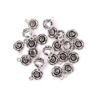 Wholesale 100pc Antique Sliver Charms x17 x21 x23mm Rose And Christmas Tree Shape Alloy Fashion Jewelry Made DIY