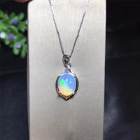 Wholesale Natural Opal Necklace Australian mining area color changing and colorful silver