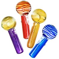 Wholesale Cool Colorful Freezable Liquid Glitter Sparkle Filled Thick Glass Smoking Tube Handpipe Portable Handmade Dry Herb Tobacco Oil Rigs Filter Bong Hand Pipes