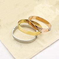 Wholesale Unisex Love Bracelets Women Mens Bangle Gold Cuff Fashion Stainless Steel Classic Wide Bracelet Engagement Party Jewelry lovers gift