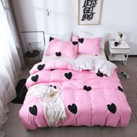 Wholesale Bedding Sets Women Duvet Cover Set Summer Bedclothes With Pillowcases Soft Smooth Love Heart For Girls Twin Queen Size