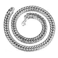 Wholesale Hip hop mm L Stainless Steel Silver Polished Cuban Curb Link Chain Men s Male Necklace Or Bracelet quot quot Jewelry Gift Chains