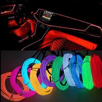 Wholesale 5M CIGARATE USB plup Car Interior Lighting Neon Light Garland Wire EL Wire Rope Tube Ambient LED Strip Decoration Flexible Tube Colors Auto Led v