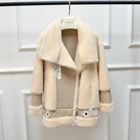 Wholesale Women s Fur Faux Lambs One Piece Coat Women S Middle Length Winter Haining Top Leather Warm